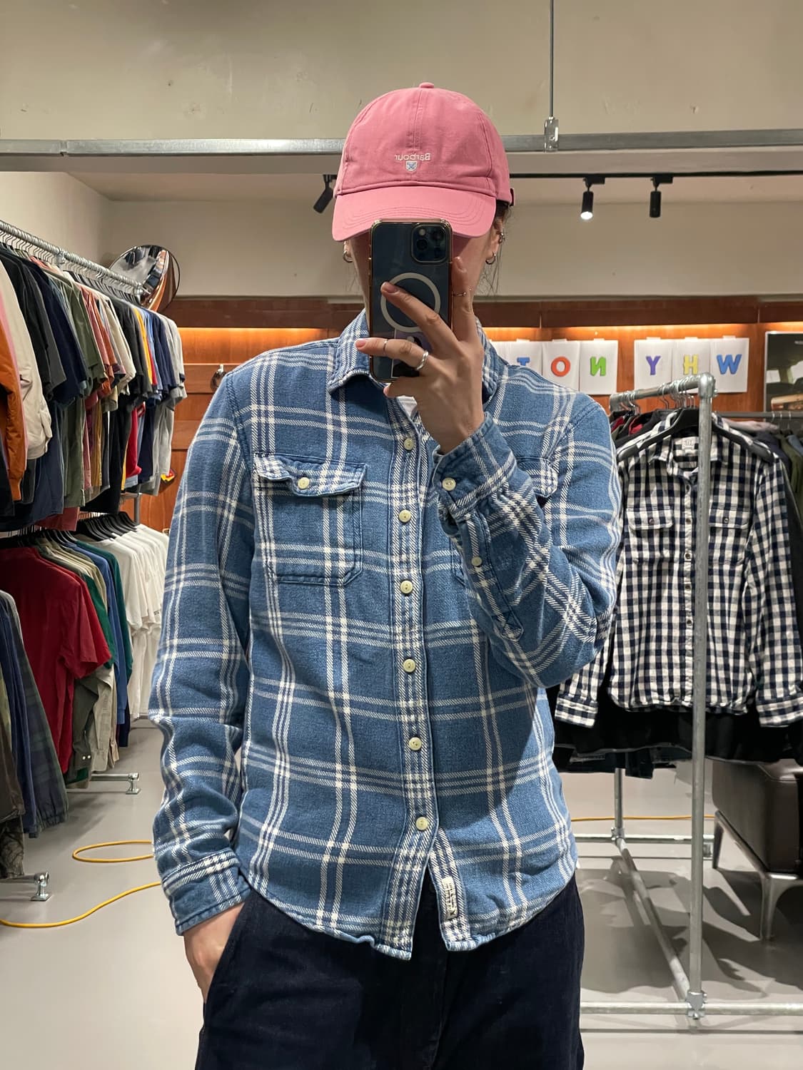 빈티지 체크 플란넬 셔츠(블루)   상품이미지1