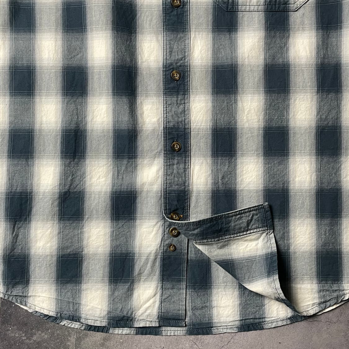 CARHARTT 칼하트 블루 체크 다운버튼 반팔 워크 셔츠 A00989 상품이미지5