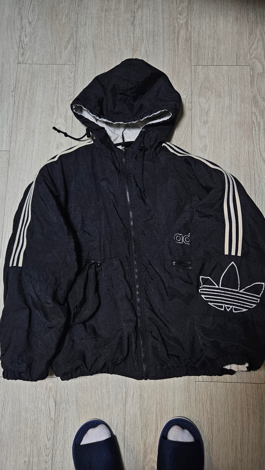 아디다스 블랙 후드 바람막이 점퍼, 자켓 상품이미지1