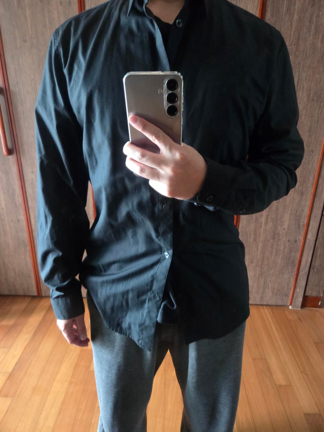 h&m 흐엔므 셔츠 블랙 [M] 상품이미지1