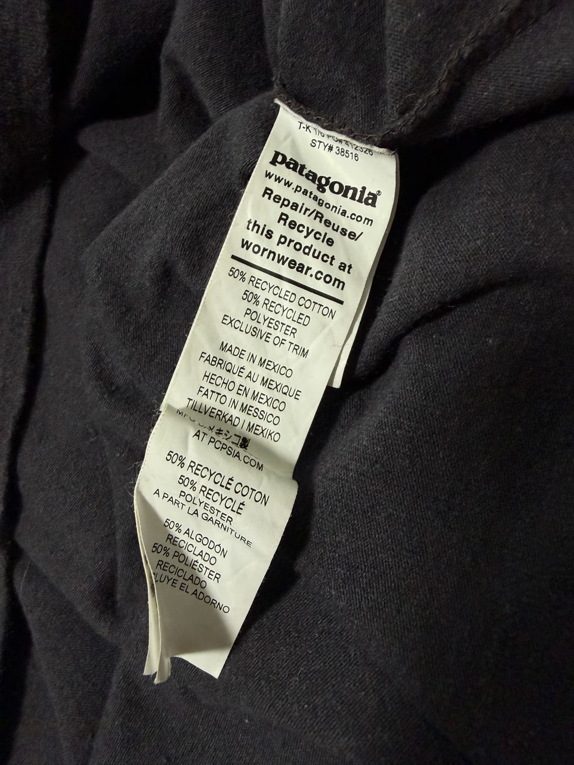 파타고니아 차콜 긴팔 티셔츠 S 상품이미지5