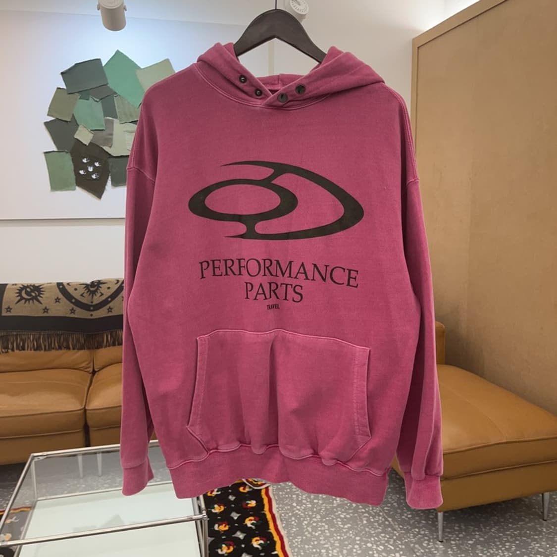 트래블 Y2K 레트로 마젠타 핑크 후드티 M C07089 상품이미지3