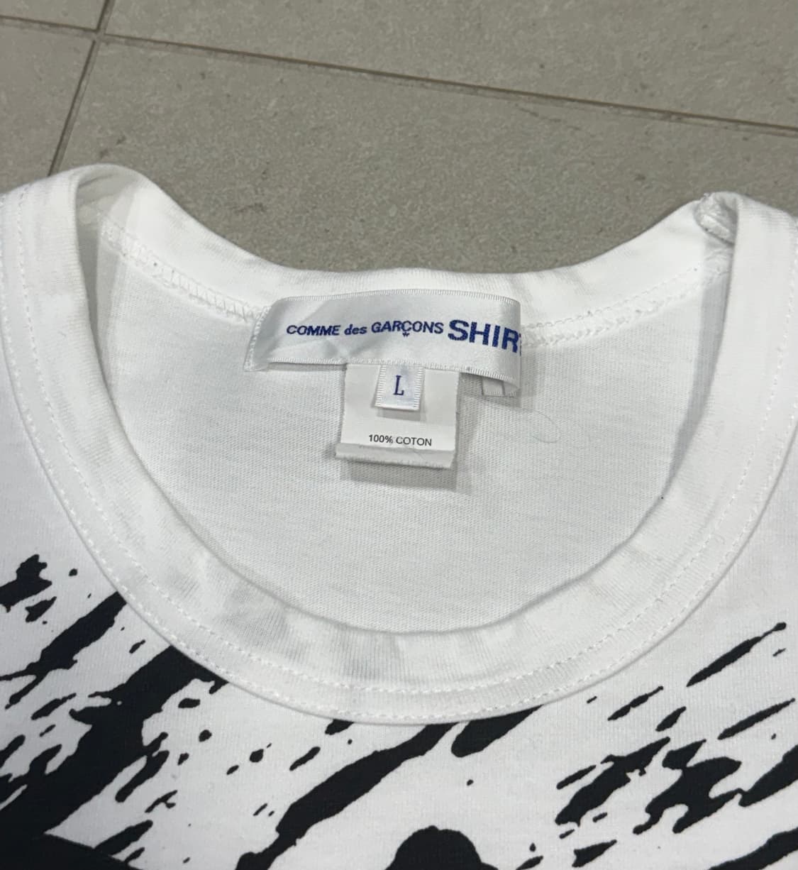 꼼데가르송 페인트 스플래터 splat 그래픽 반팔 티셔츠 상품이미지2