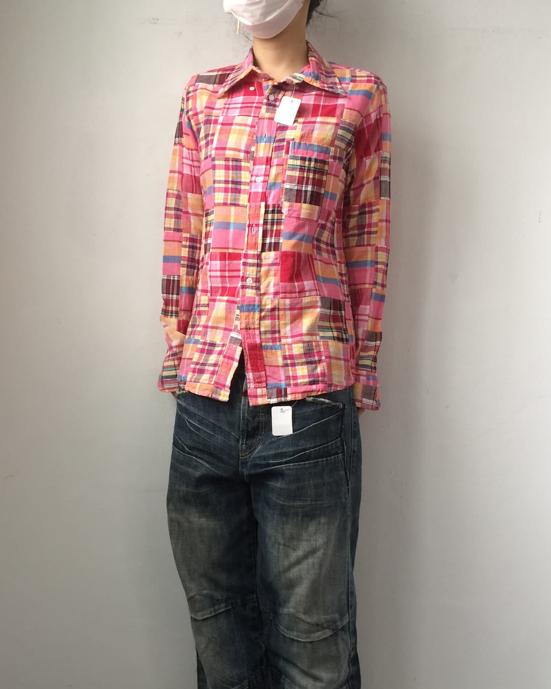check pattern patch point shirt 상품이미지5