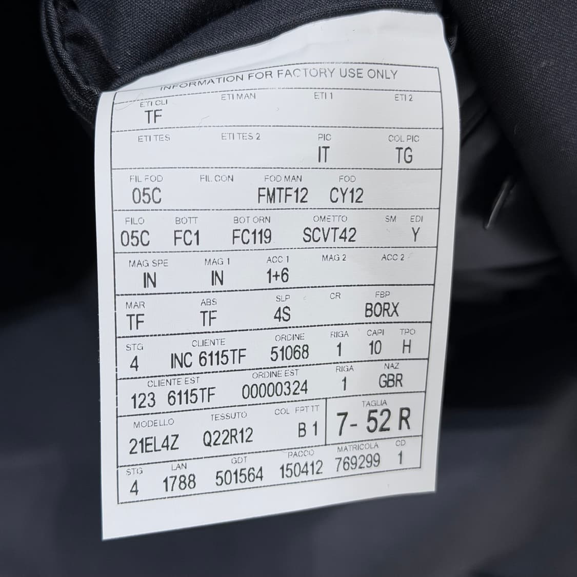 (A+/52) / 톰포드 쉘턴 울 실크 블랙 수트 정장 셋업 상품이미지6