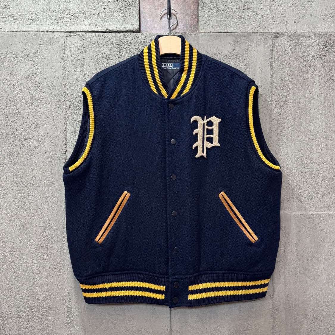 90s 랄프로렌 폴로 바시티 조끼 (XL)   상품이미지1