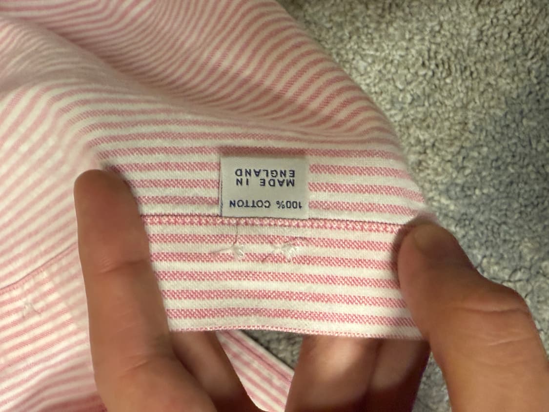 드레익스 코튼 스트라이프 포켓 셔츠 핑크 상품이미지4