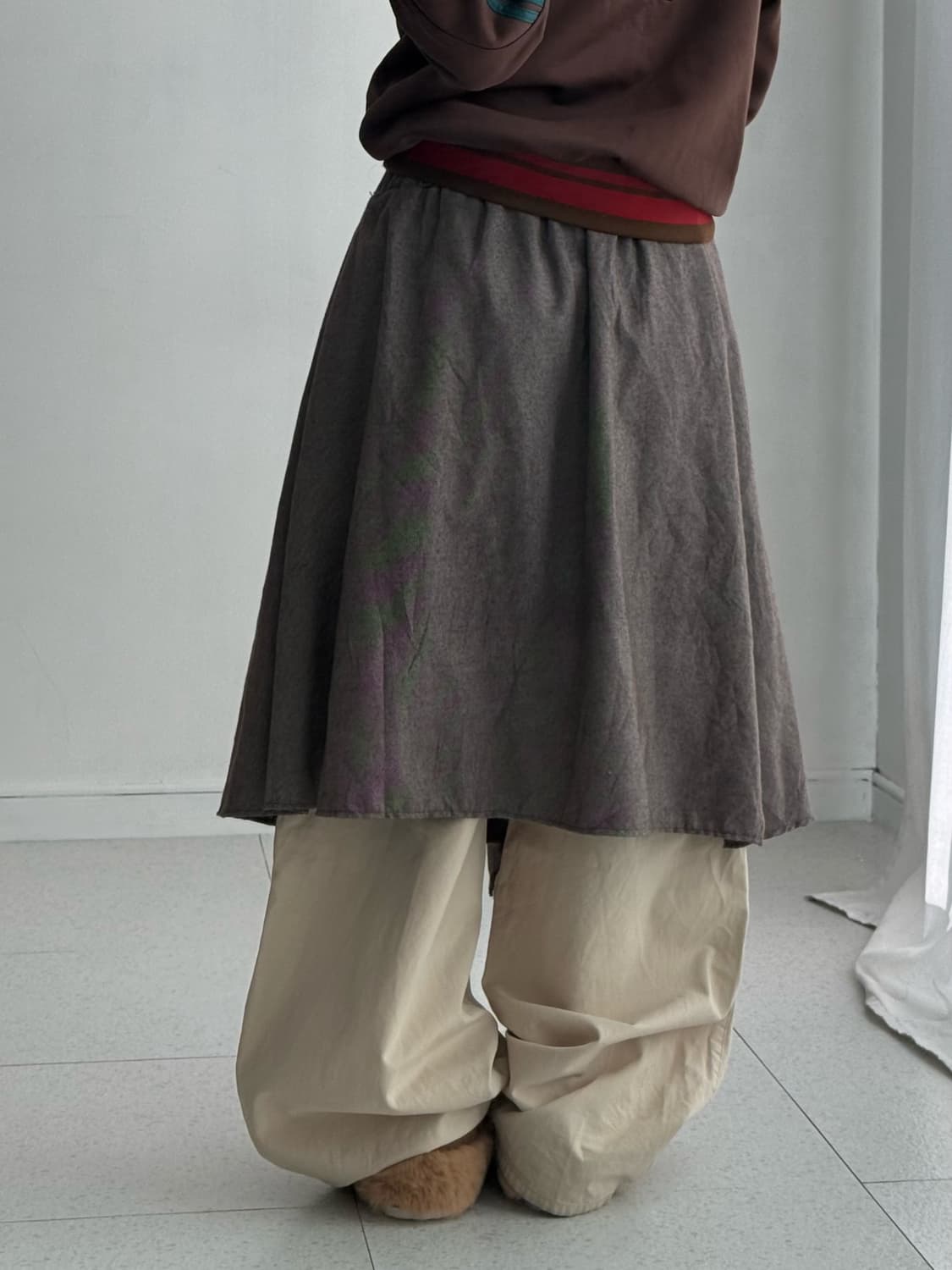 빈티지 브라운 리본 스커트 상품이미지3
