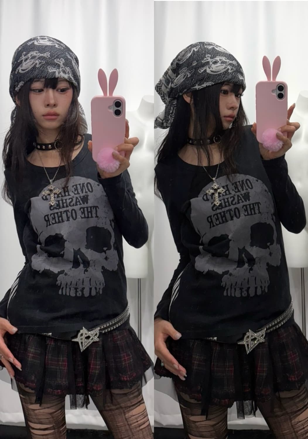 🎸블랙 스컬 프린팅 롱슬리브🎸 상품이미지1