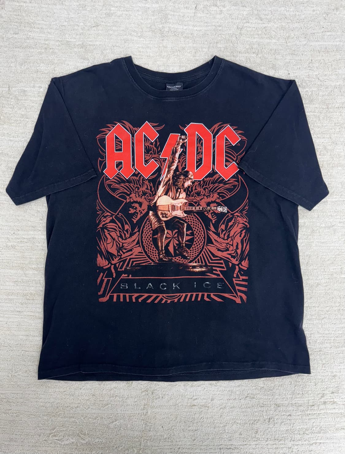 •AC/DC Black Ice 투어 프린트 반팔 티셔츠 XL 상품이미지1