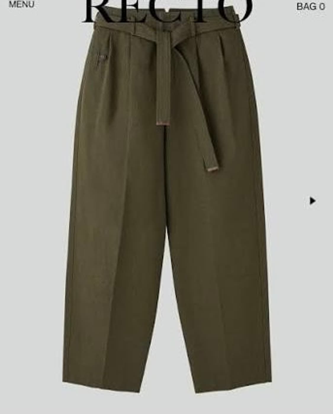 렉토 벨트 디테일 하이웨이스트 팬츠 카키 L 상품이미지7
