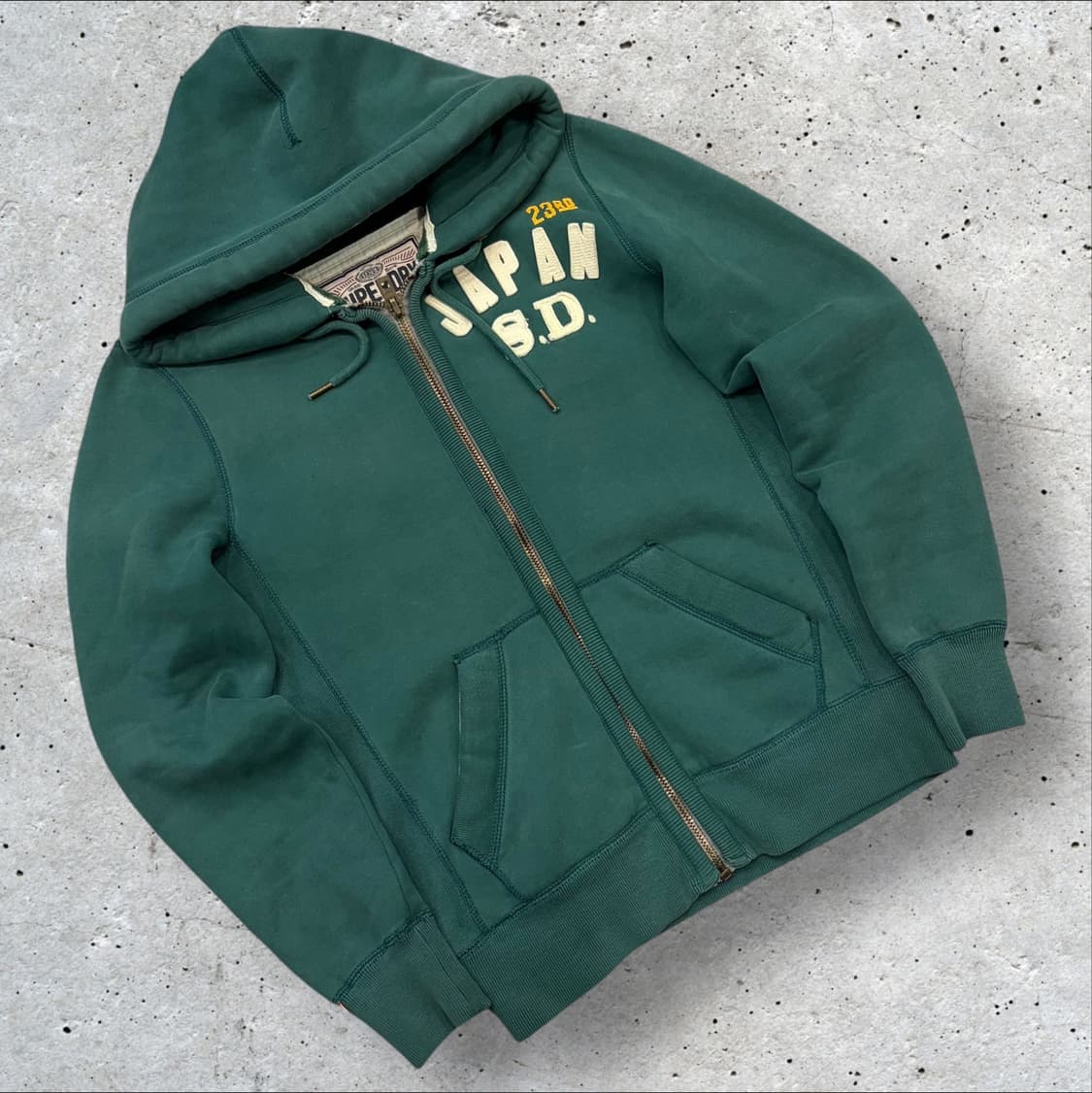 [S] 12s 슈퍼드라이 재팬 그린색 후드티 후드집업 C35 상품이미지2