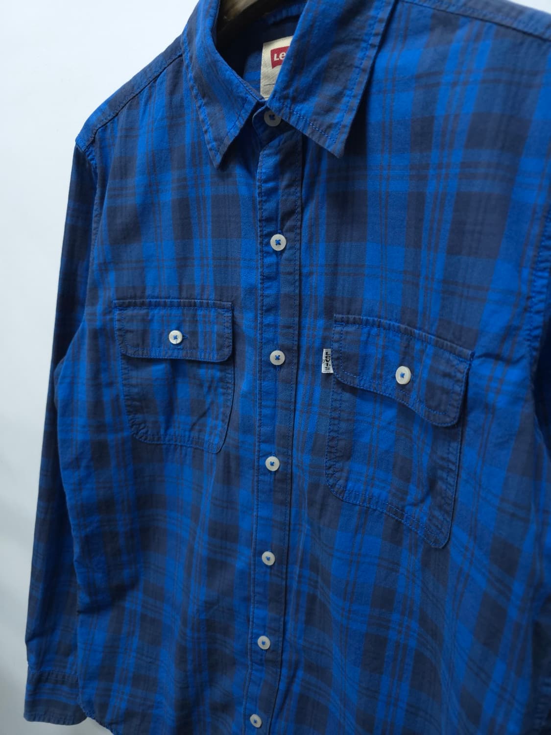 리바이스 화이트탭 블루 체크 남방 남성 셔츠 상품이미지2