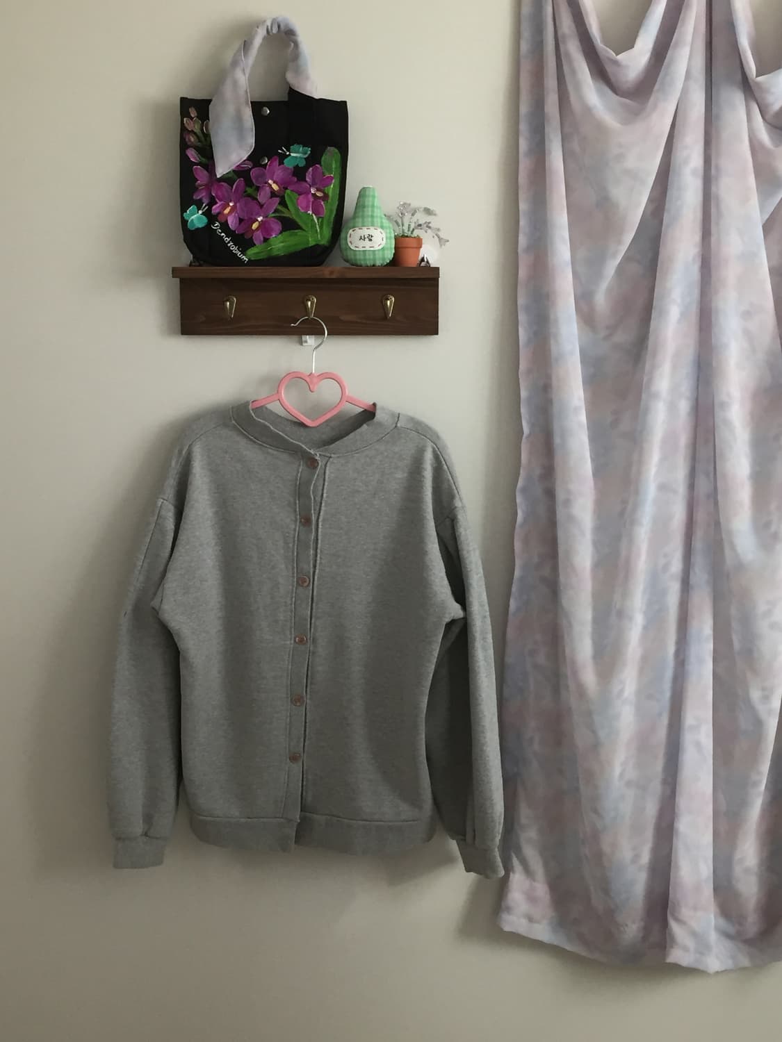 회색 면 카디건 상품이미지1