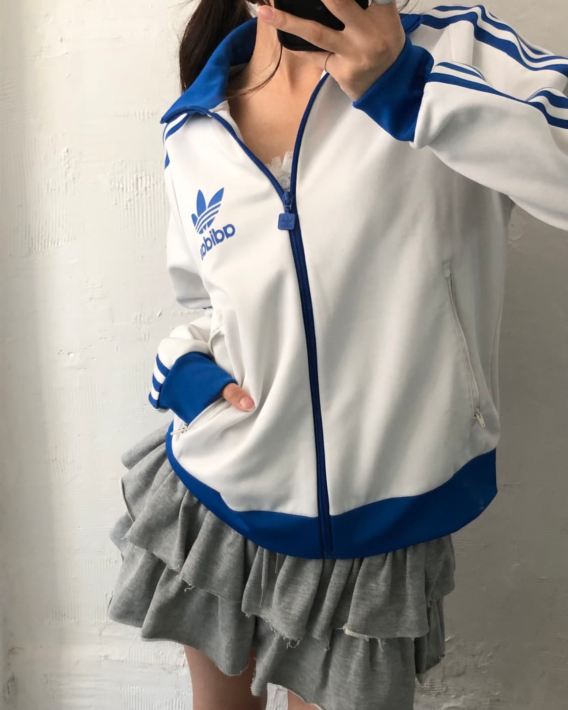 Adidas 아디다스 화이트/블루 컬러 트랙탑  상품이미지9