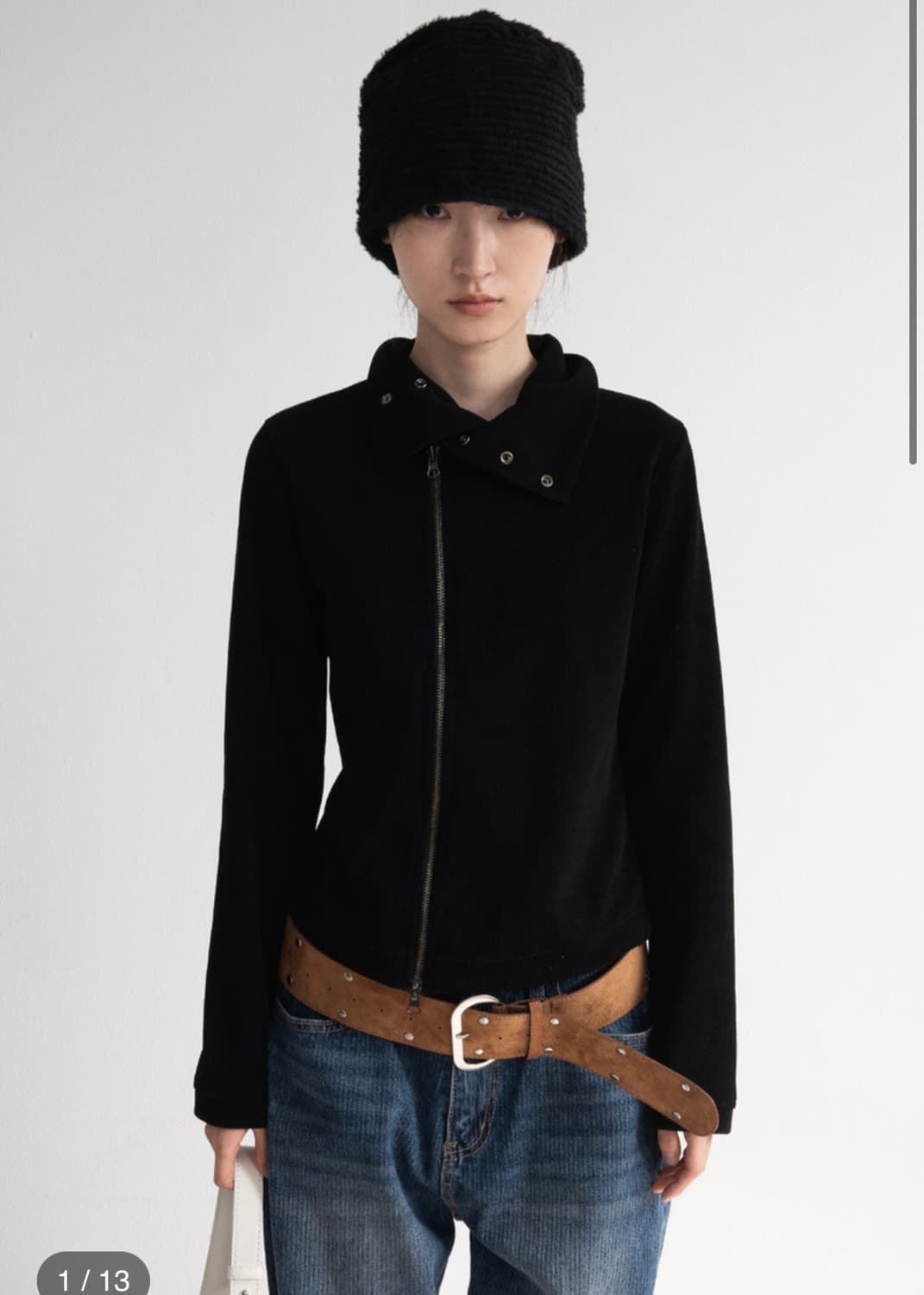 피키소사이어티 Neck Double Zip-Up (Black) 상품이미지1