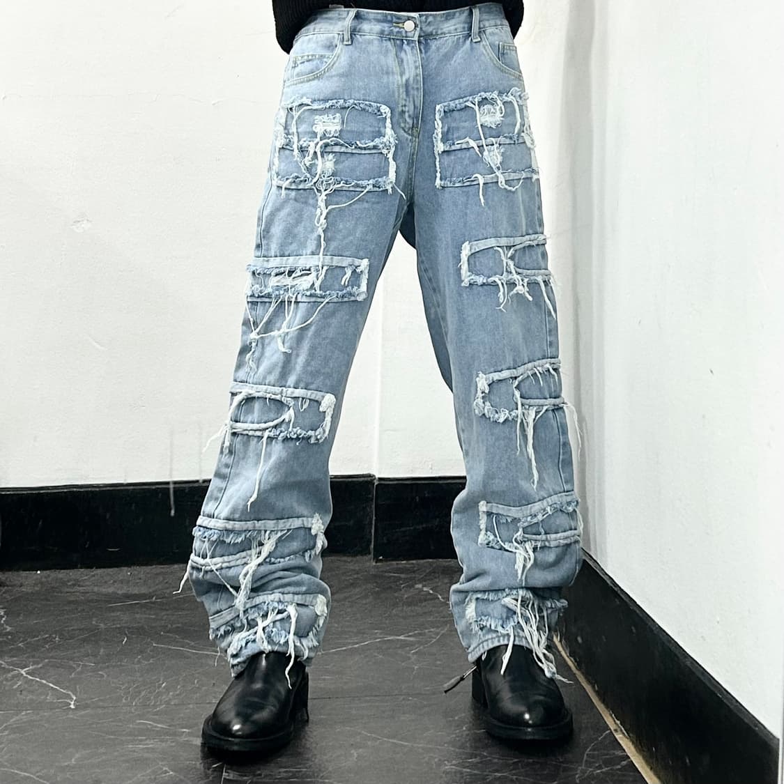 그런치 패치워크 데님 팬츠 상품이미지2