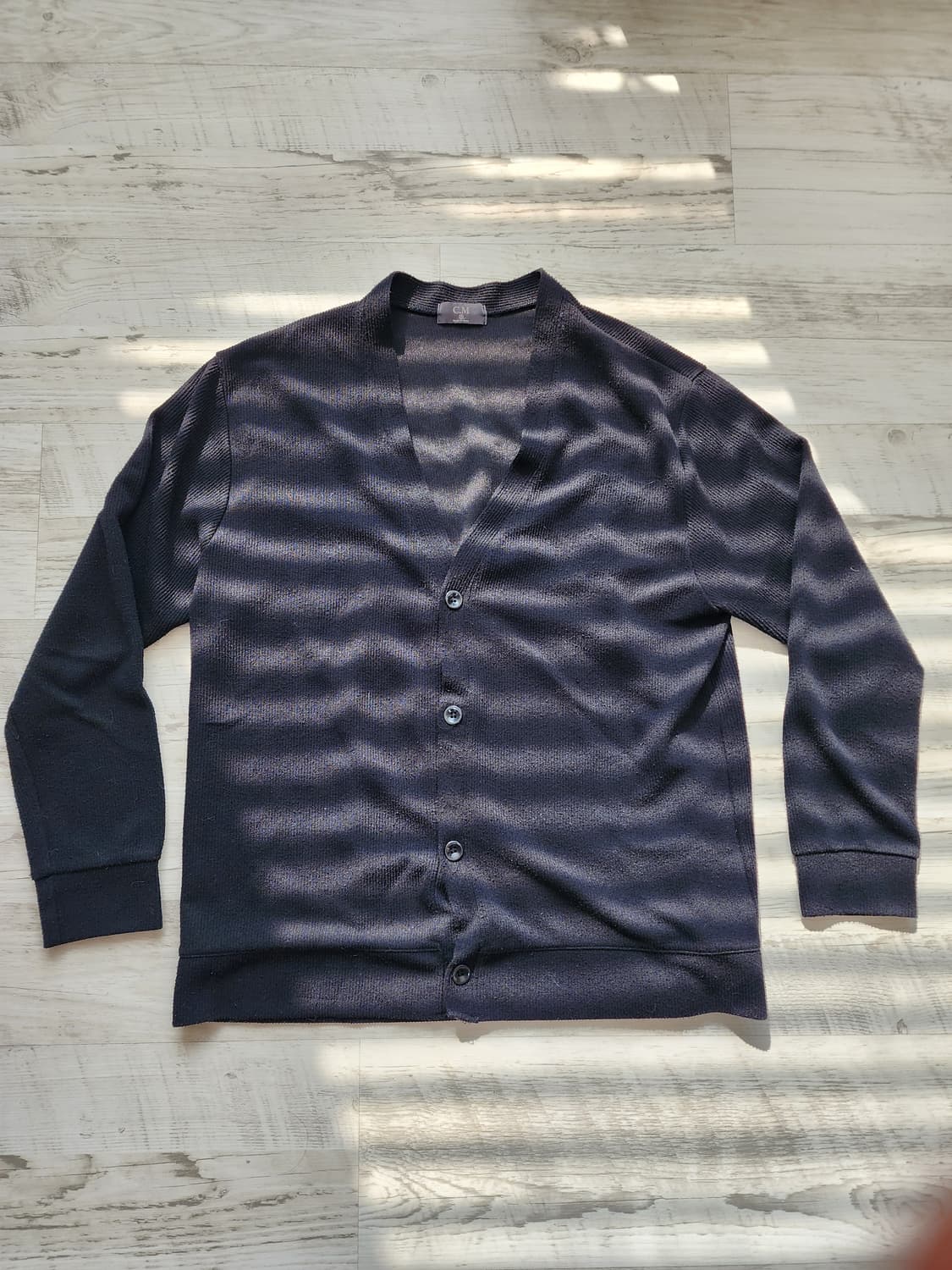 C.M 블랙 브이넥 가디건 팜. 2XL(100~105)사이즈 남성 니트 상품이미지1