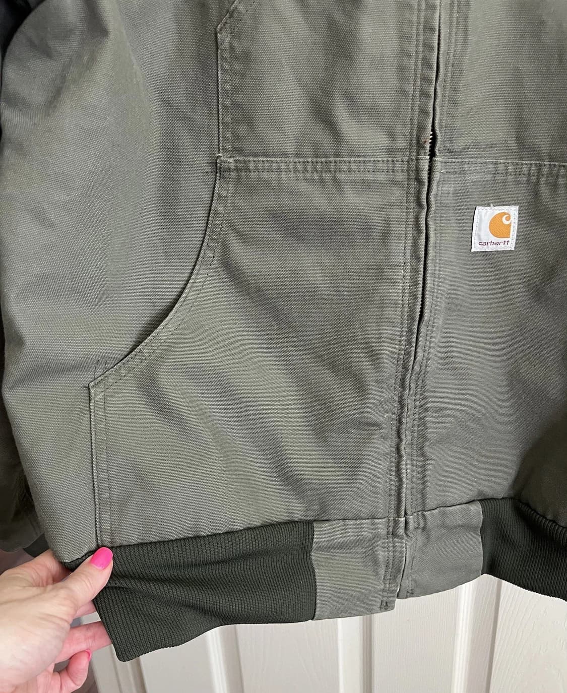 칼하트 J318 후드집업 자켓 모스 그린 상품이미지3