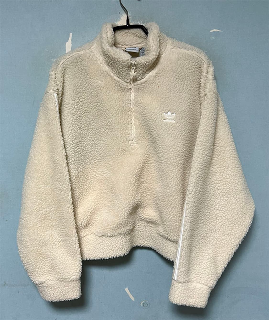 아디다스 여자 반집업 뽀글이 맨투맨 오버핏 M 95 66 상품이미지1