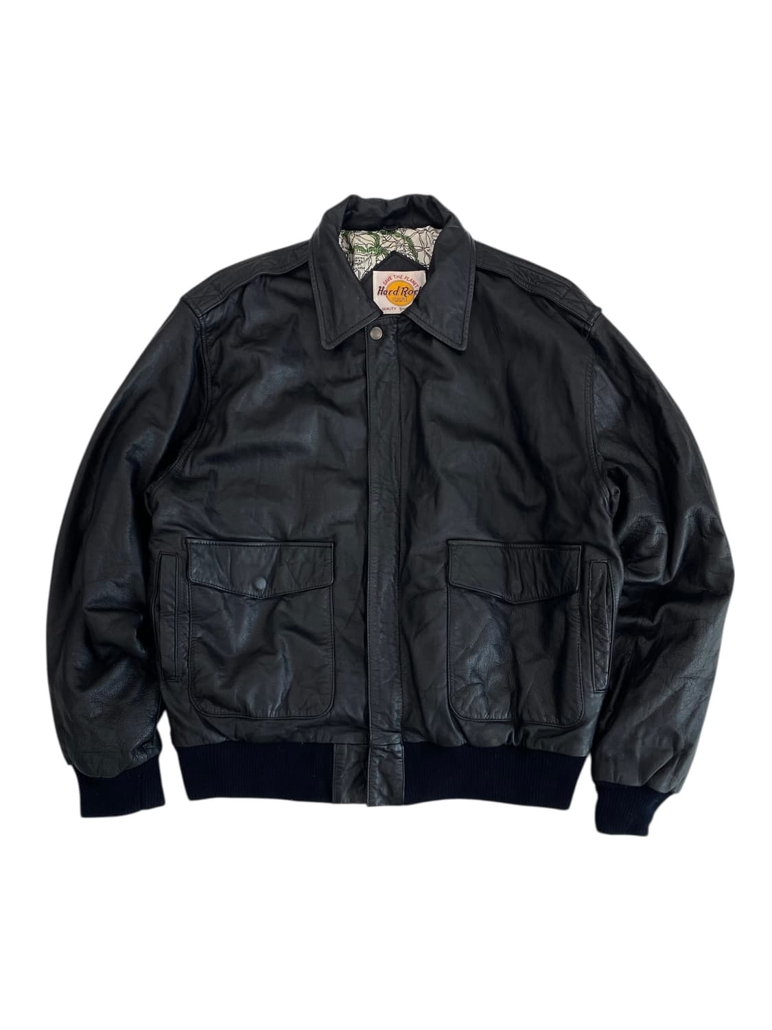 90's 하드락 카페 A-2 레더 자켓 상품이미지2