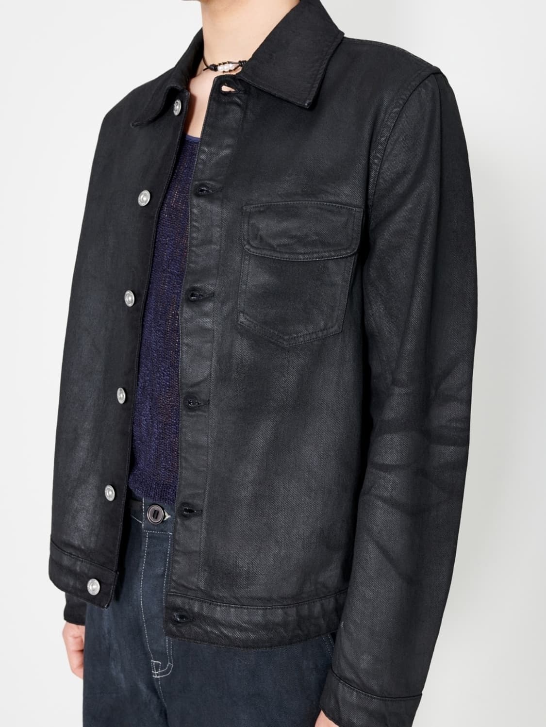 46/아워레가시 리버스 자켓 왁스드 블랙 데님 상품이미지4