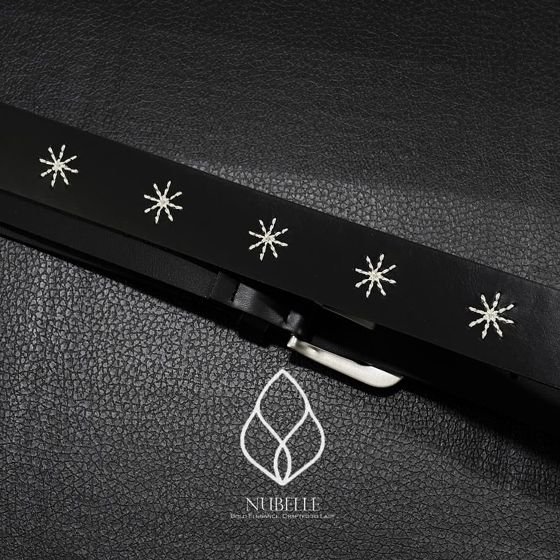 🌗 Daisy stitch belt / 데이지 플라워 스티치 가죽 벨트 상품이미지7