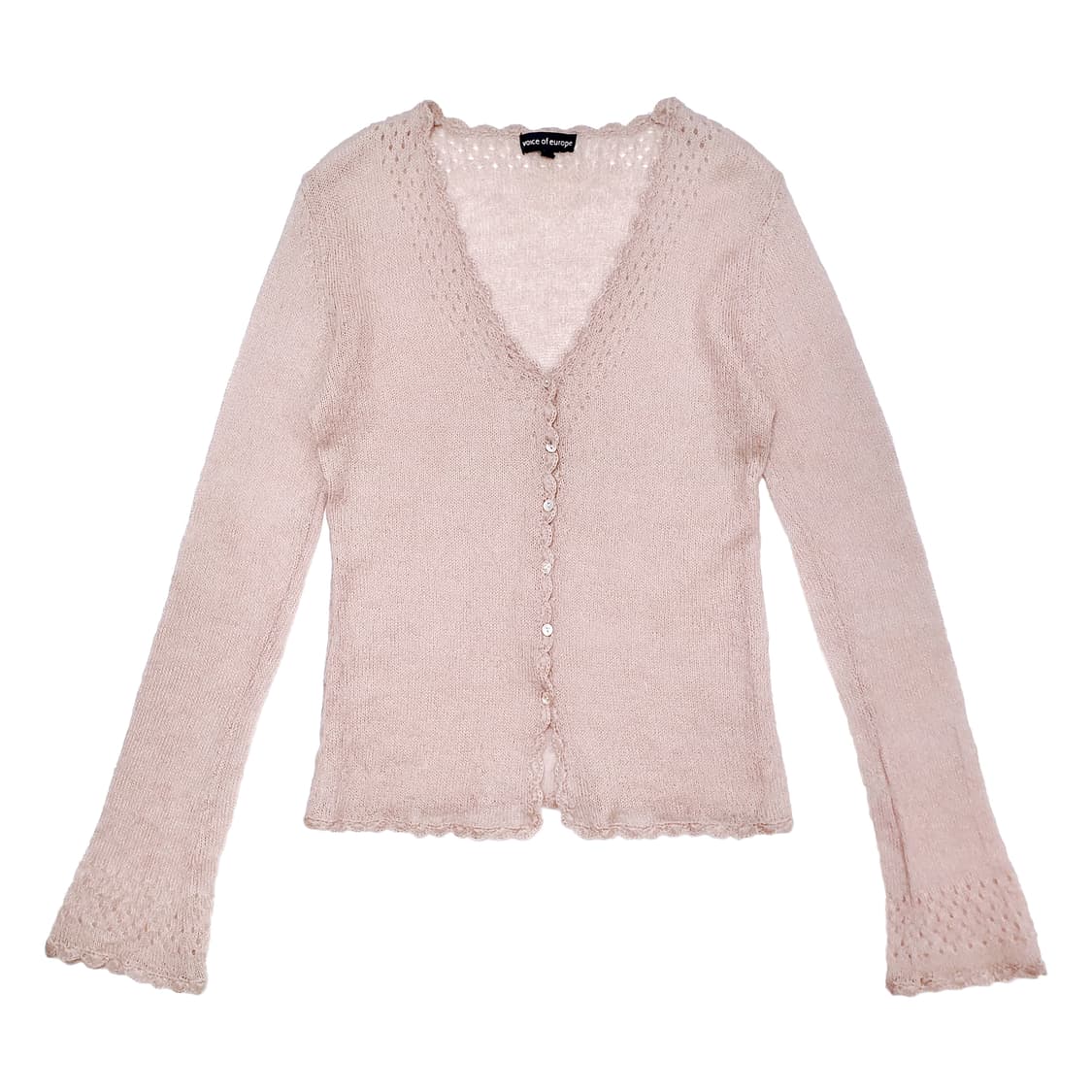 모헤어 자개 단추 가디건 인디핑크 상품이미지2