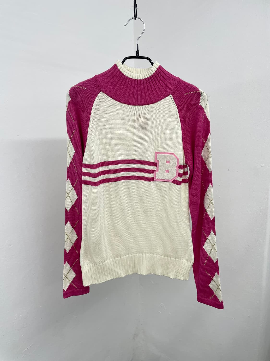 키치 핑크 아가일 니트 상품이미지4