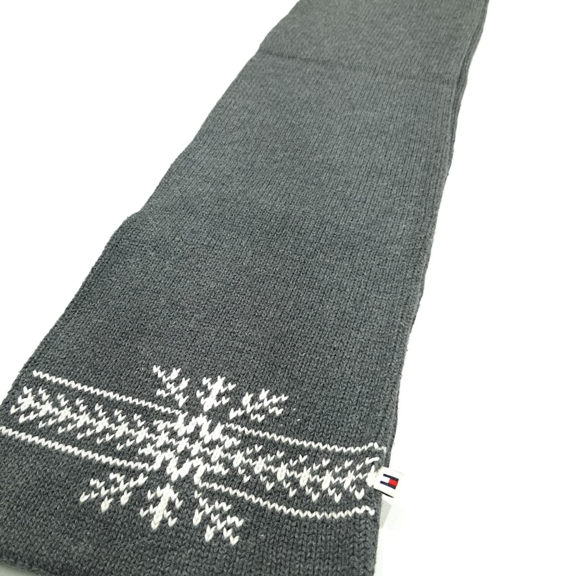 MX236 타미힐피거 그레이 노르딕 코튼 니트 목도리 머플러 상품이미지6