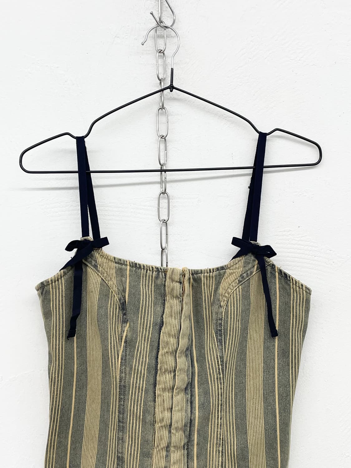 y2k 데님 후크 리본 코르셋 탑 상품이미지6