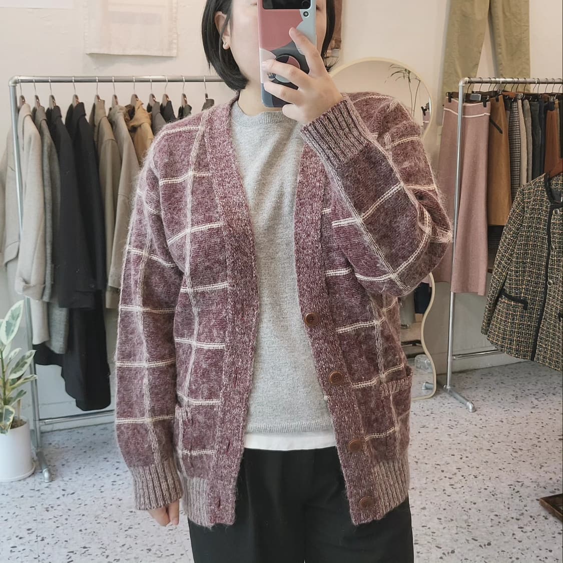 Pride 브릭레드 헤비니트 울가디건 상품이미지3