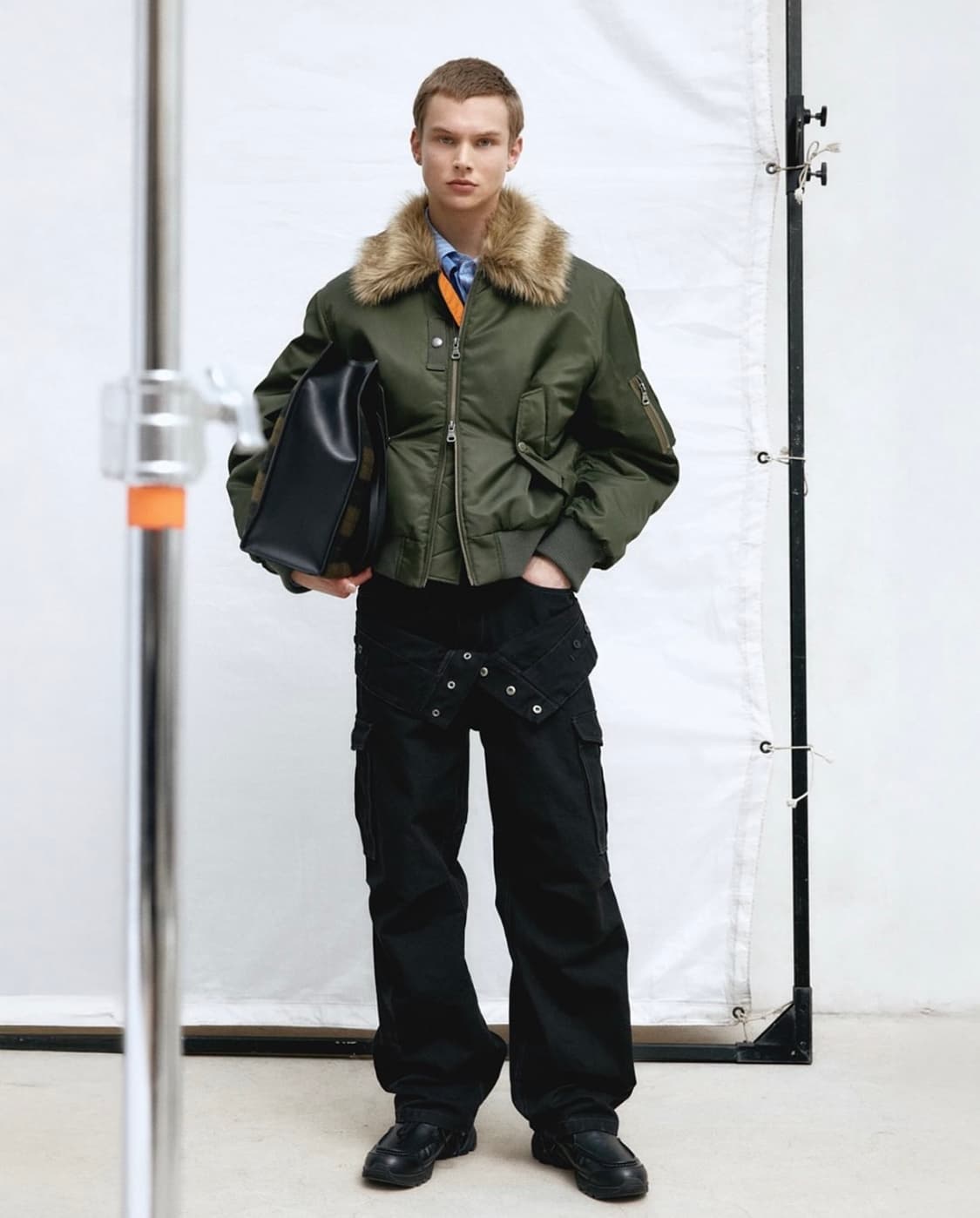 앤더슨벨 초회판 더블 웨이스트 워크 와이드 레그 진 34 상품이미지4