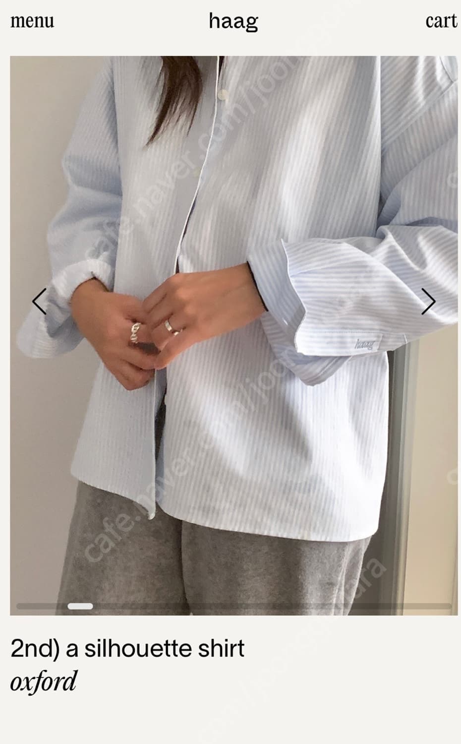 헤이그 실루엣 셔츠 스트라이프 상품이미지4