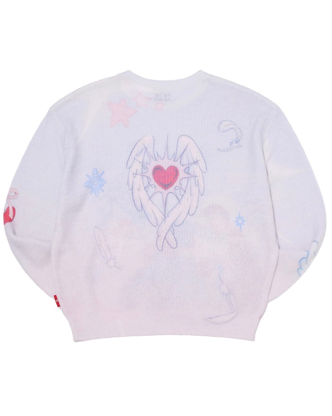 키르시 X 피투 올오버 그래픽 루즈핏 헤어리 니트 [블루] 상품이미지4