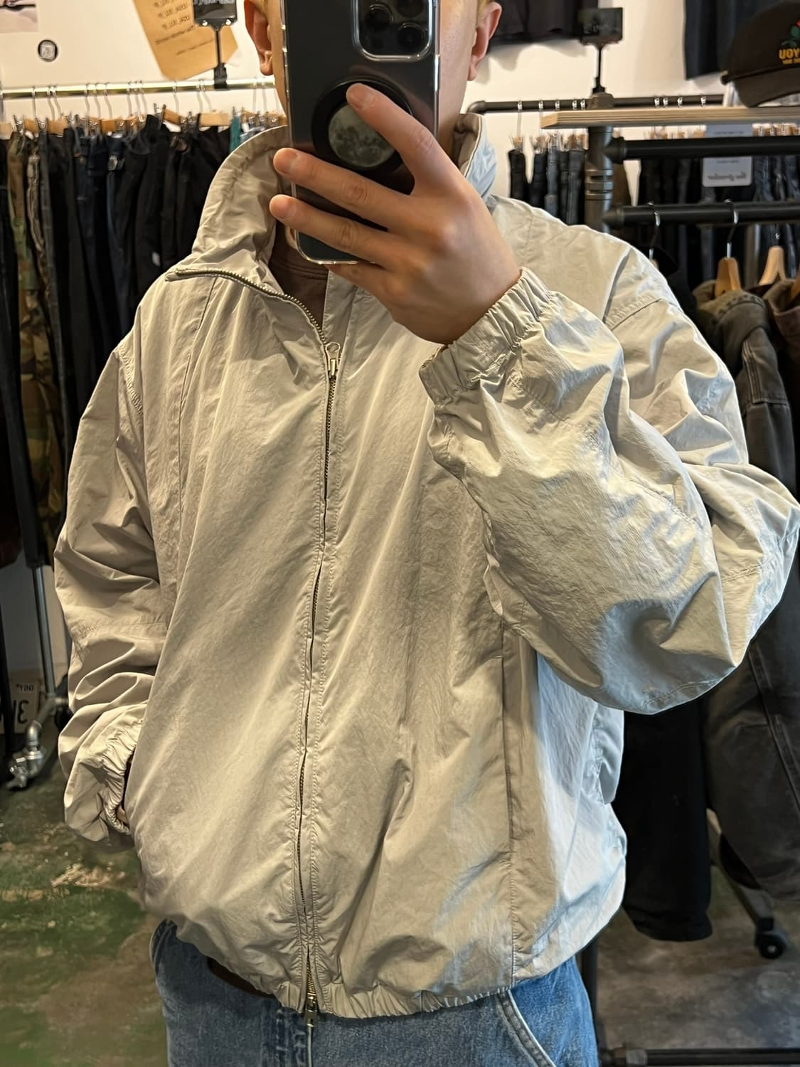 [L] 쿠어 Coor 나일론 윈드브레이커 라이트그레이 상품이미지4