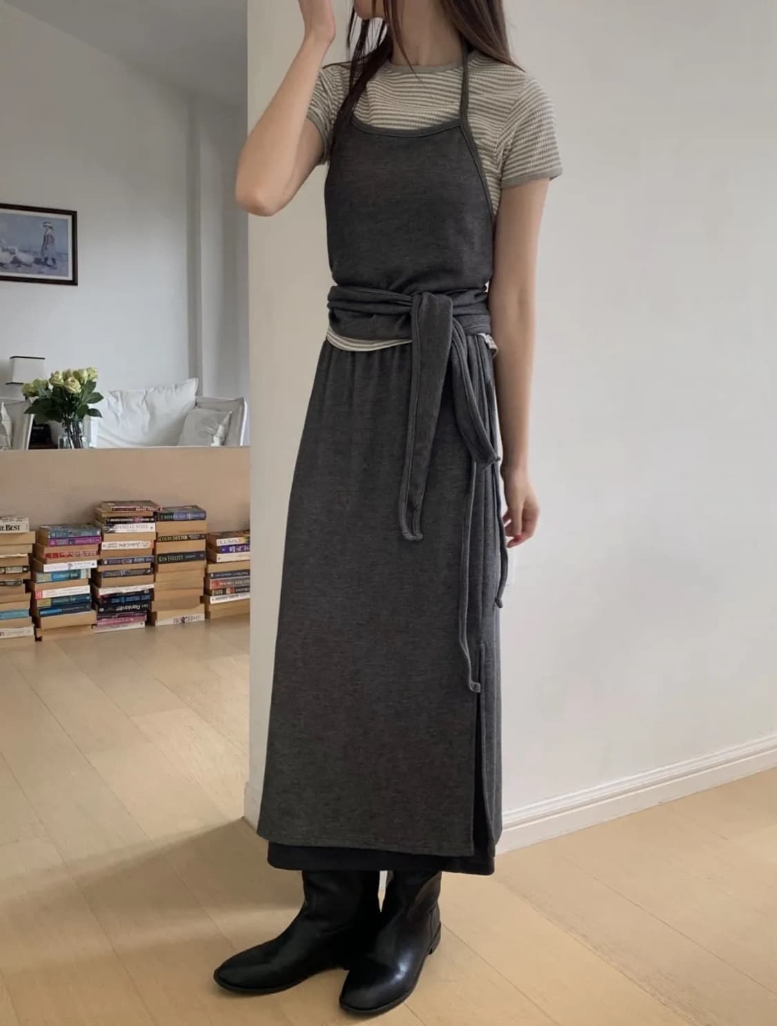 [새제품]츠크 레이어드 랩 뷔스티에 & 롱 스커트 세트(원가 5만원대) 상품이미지4