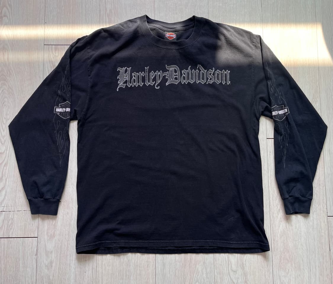 07 할리 데이비슨 올드 잉글리시 블랙 플레임 롱슬리브 상품이미지1