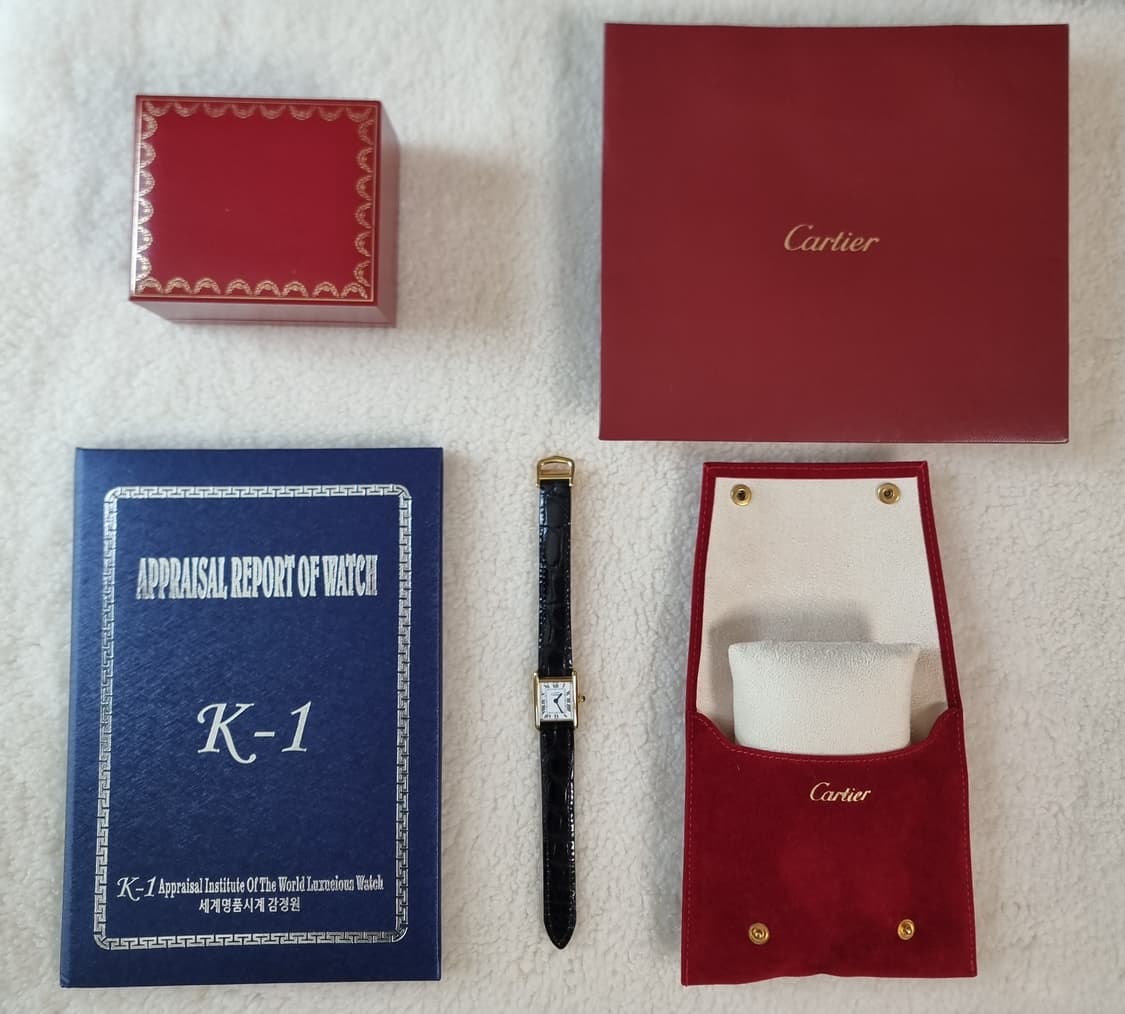 까르띠에 빈티지 탱크머스트 화이트다이얼 S 디버클 여성시계 90년대 상품이미지9
