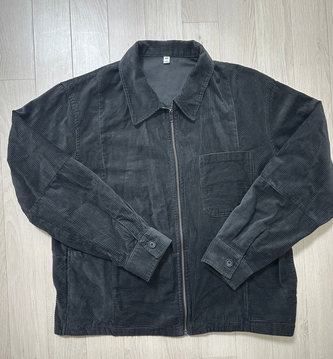 GU 코듀로이 셔츠집업 자켓 [다크 그레이-L] 상품이미지4
