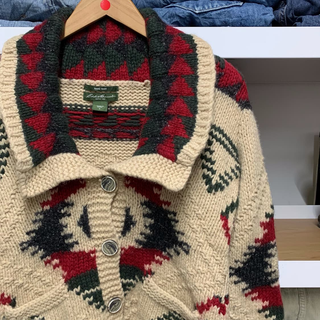 [M] 에디 바우어 핸드니트 노르딕 패턴 가디건 상품이미지1