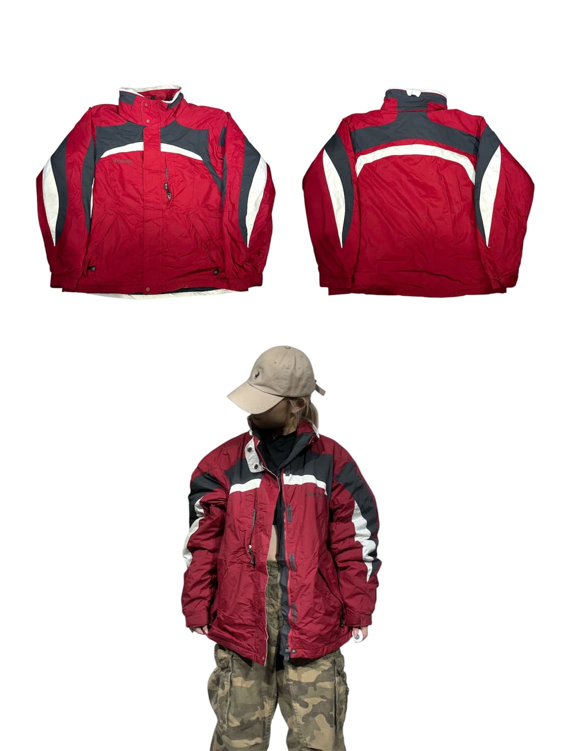 컬럼비아 버건디 바람막이 자켓 L 상품이미지1