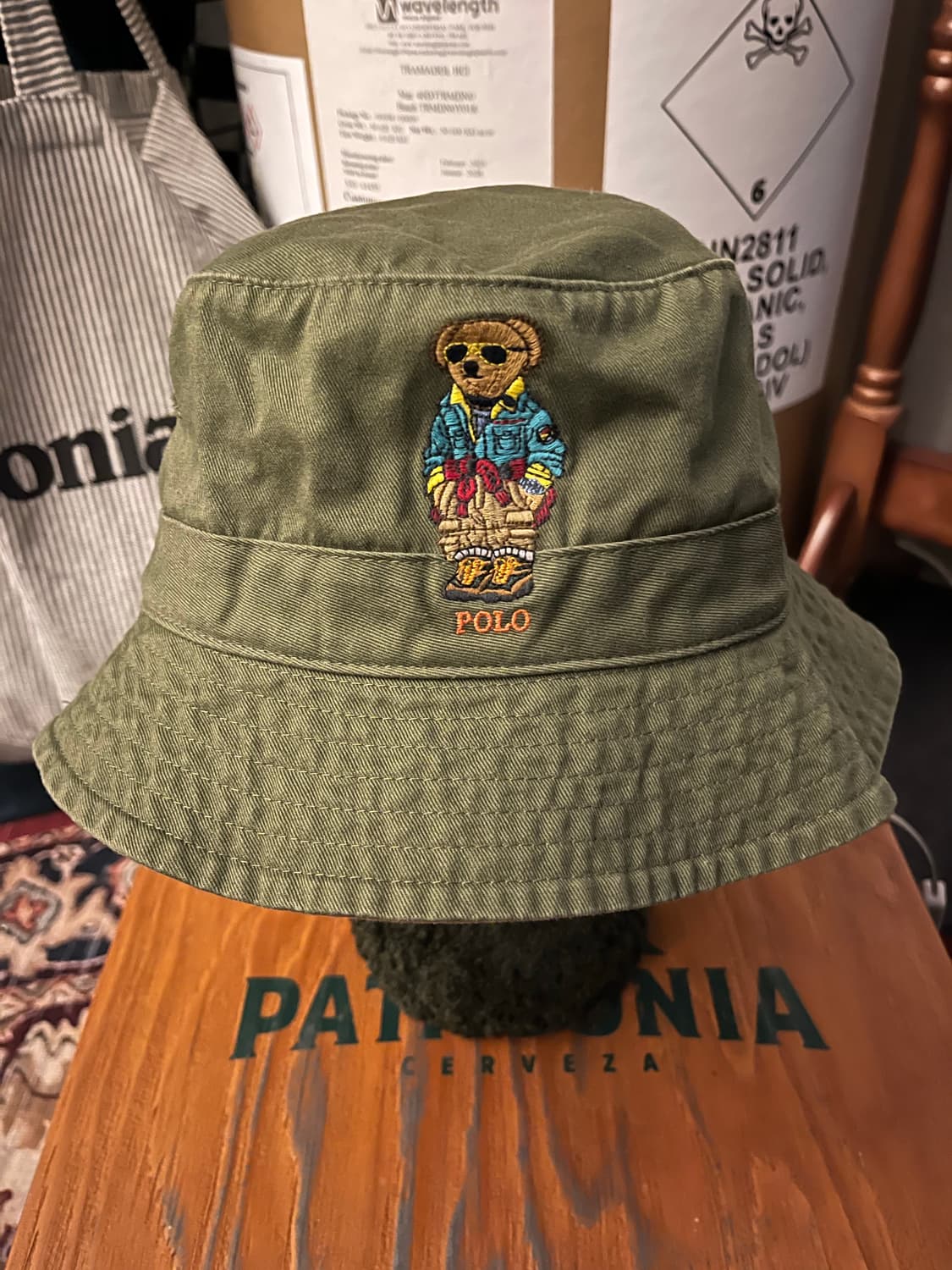 폴로 베어 버킷햇 카키색 상품이미지1