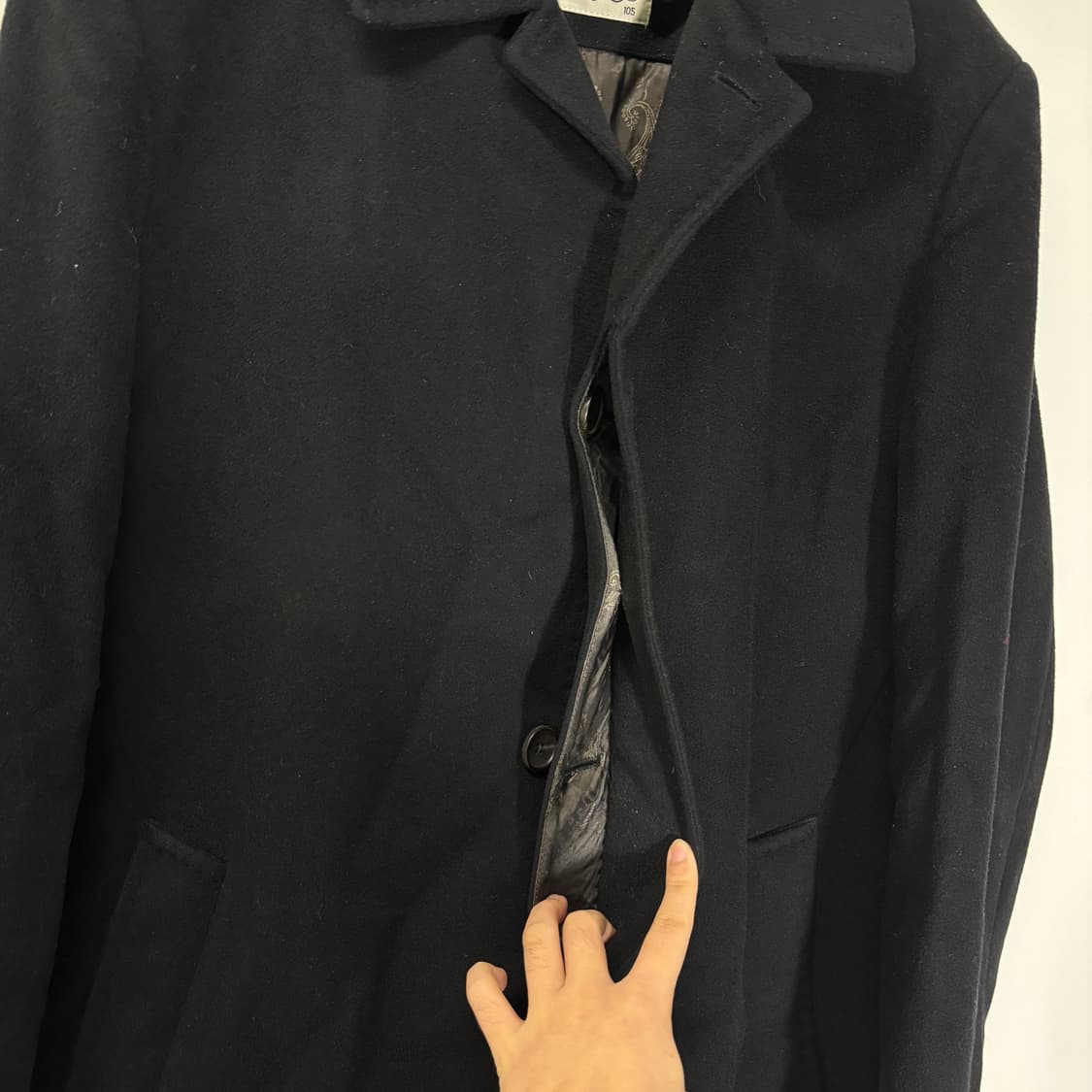 105 런던포그 블랙 캐시미어혼방 발마칸코트 상품이미지3