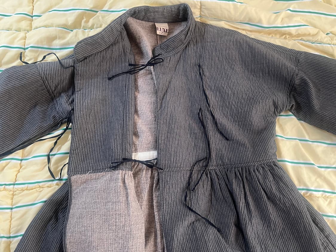 차이나 리본 타이 퀼팅 탑 상품이미지3