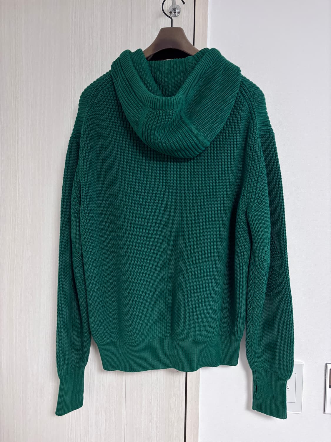 새상품) M 인템포무드 니트 후드집업 그린 상품이미지3