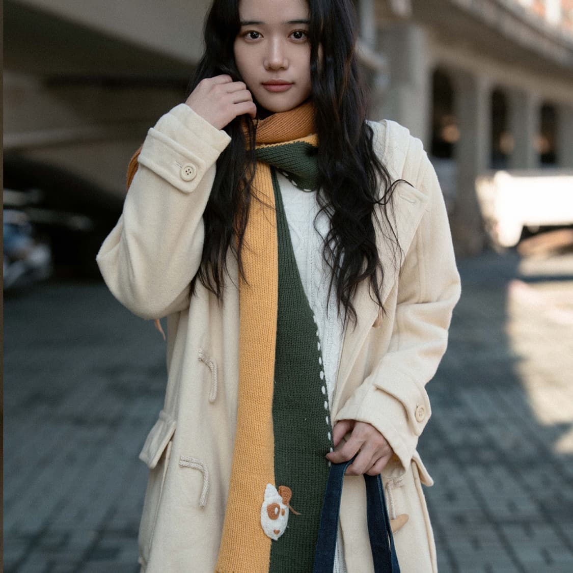 퍼피 패치 니트 머플러 상품이미지4