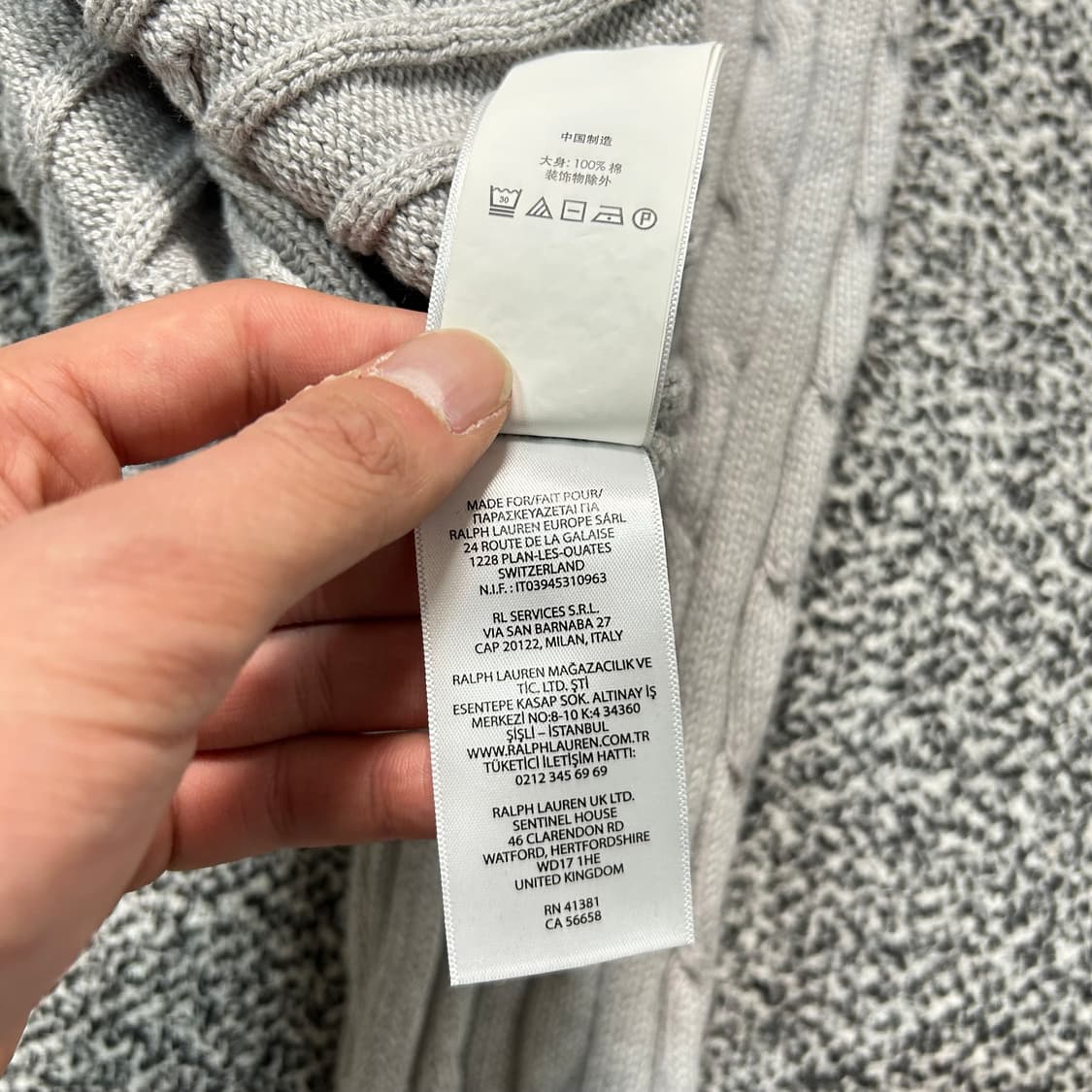 폴로 랄프로렌 그레이 케이블 브이넥 니트 상품이미지7