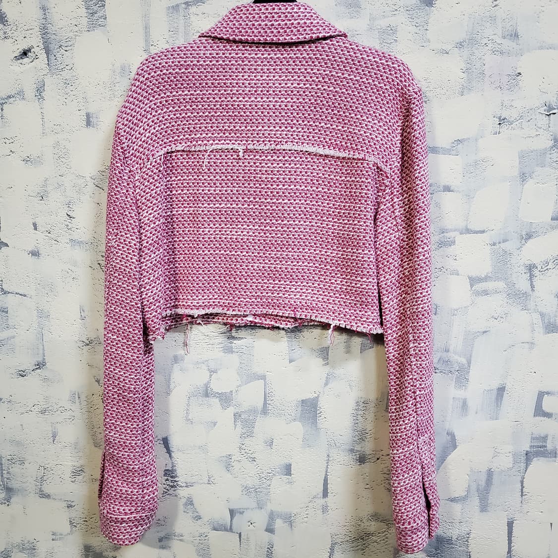 자라 핑크 트위드 크롭 자켓  상품이미지2