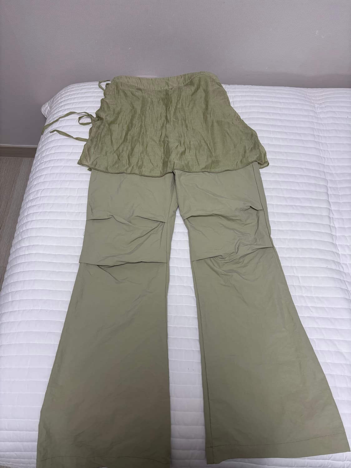 꼬모니노즈 셔링레이어드 부츠컷 바지 - 원가6.9 상품이미지2